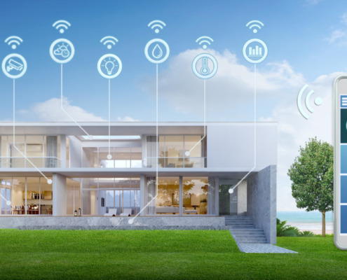 Modern Smart Home.Smart home connected and control with technology devices through internet network.