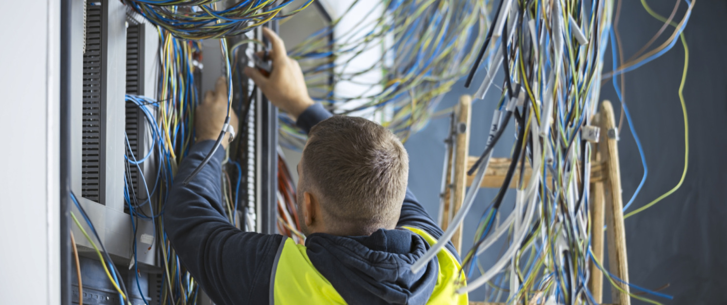 Electrician working at construction site
